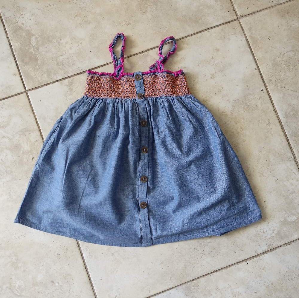 Cat & Jack Denim Dress with Pink Trimat Toddler Girls Size 2T